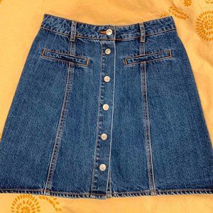 Pull & Bear Denim Button Skirt